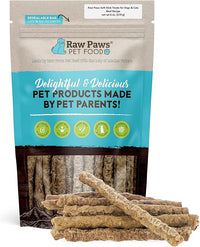 Raw Paws Grain-Free Soft Stick Treats for Dogs & Cats - Beef Recipe, 6-oz - Made in USA Beef Jerky Treats - Cat Sticks - Chewy Dog Jerky Treats - Dog Sausage - Soy, Grain Free