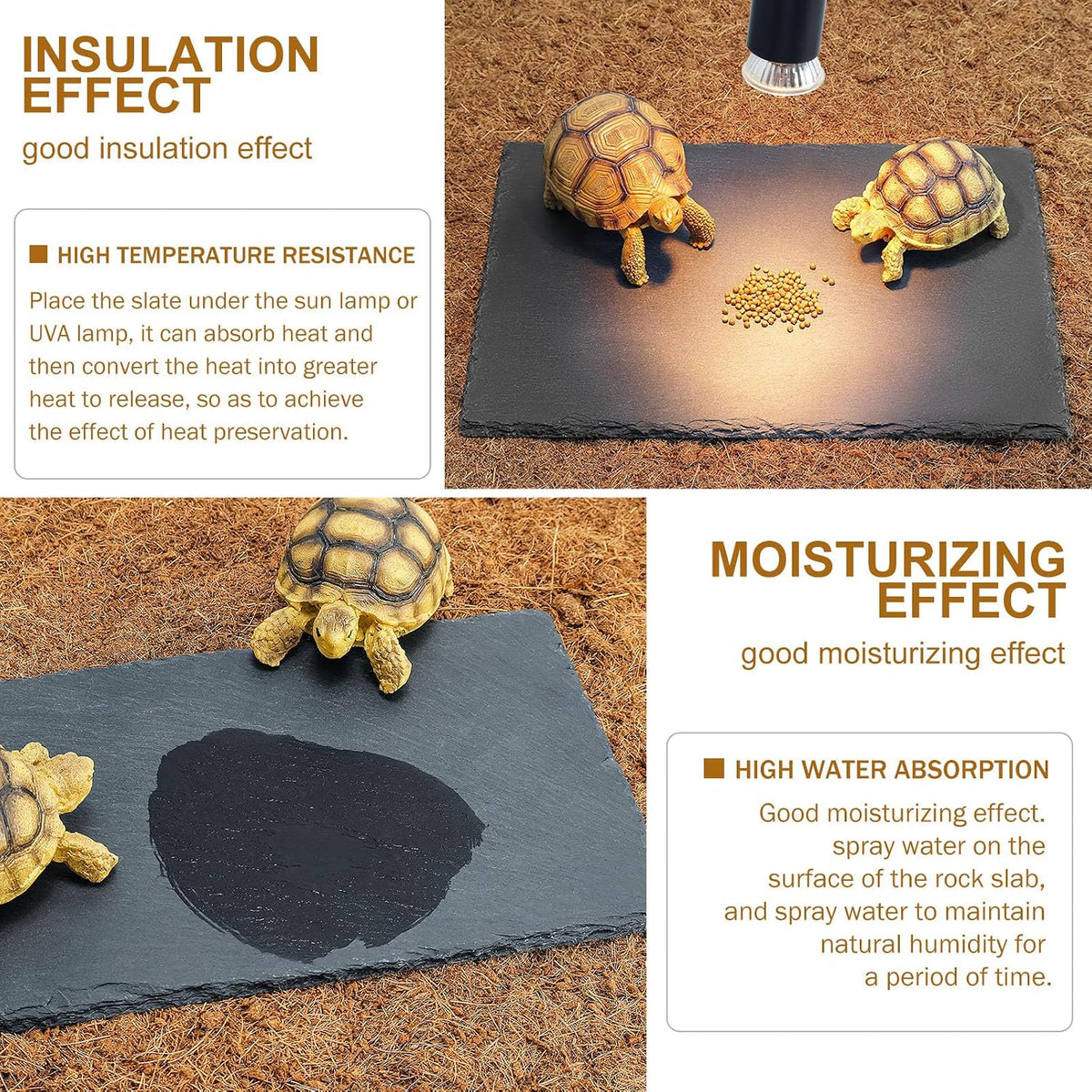 Rock Basking Platform with Bowl & Mat for Reptiles Small – Essentials for Reptiles And Amphibians - Large-Size - image 4