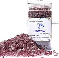 TWINKLING High Luster Crushed Glass Glitter, Broken Glass, Fire Glass Gems Chips for Fire Pit, DIY Resin Art, Epoxy Crafts, Geode Painting, Aquarium Decoration, 6-9mm(370g/13oz.) (Purple)