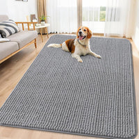 Smiry Dog Door Mat for Muddy Paws 30x20 - 71"X46" / Grey