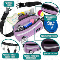 PetAmi Hands Free Dog Leash, Dog Running Leash Belt for Walking Jogging, Dog Waist Zipper Pouch Fanny Pack with Poop Bag Dispenser, Dual Padded Handle Bungee Leash for Small Medium Large Dogs, Double