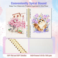 Watercolor Paper Pad, 5.5"x8.5”, Spiral, Bound with Tear - Rose Pink / 5.5" x 8.5" Spiral Bound (pack of 2) - image 3