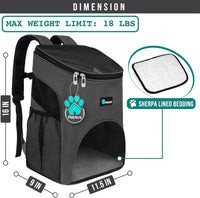PetAmi Cat Backpack Carrier for Small Dogs and Large Cats - Gray - image 2