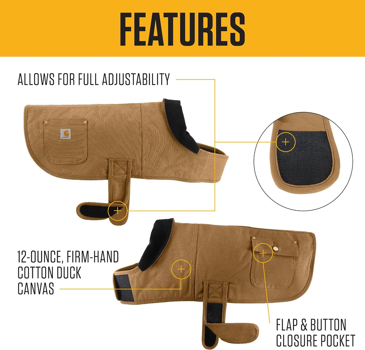 Carhartt Firm Duck Insulated Dog Chore Coat Hunter Orange/Brass XL – Essentials for Dogs - image 2