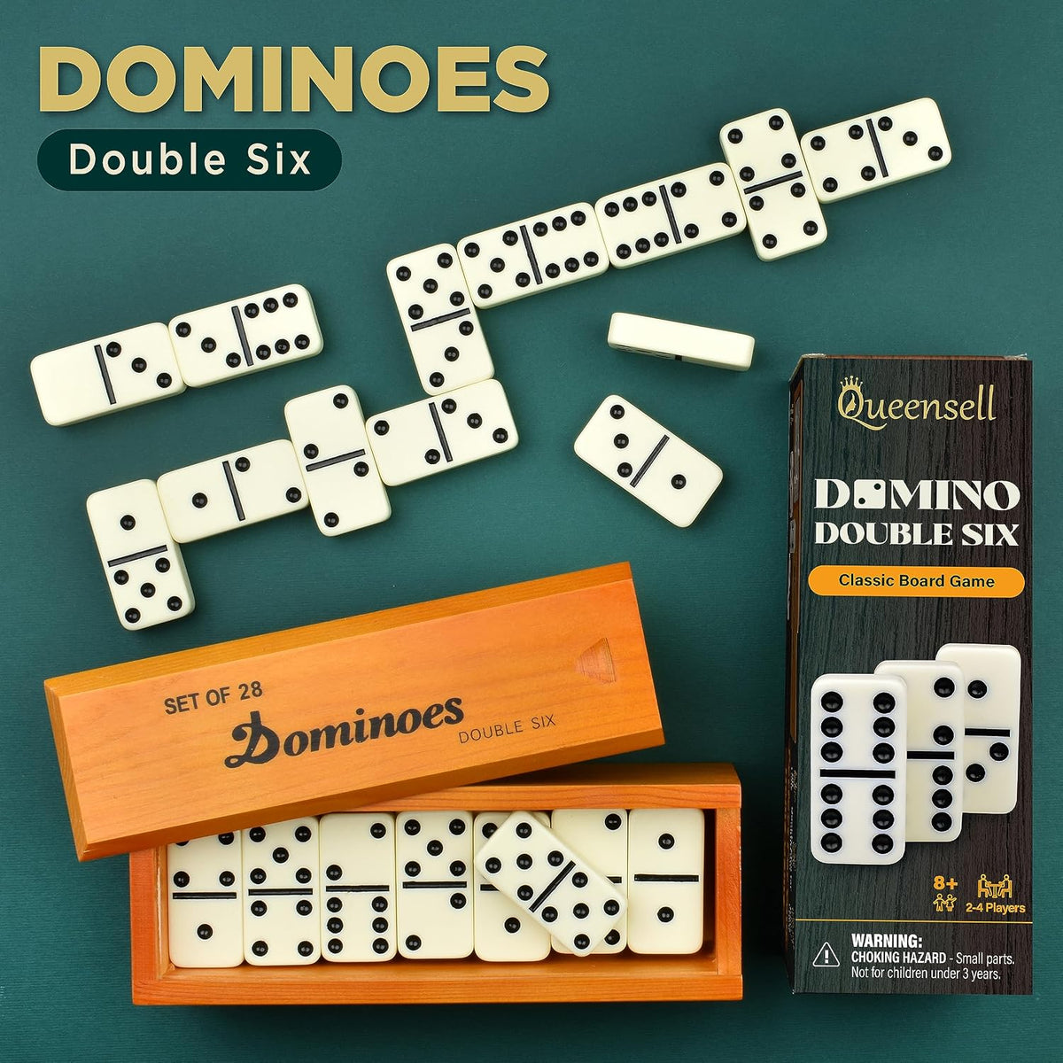 Queensell Dominos Set for Adults - Jumbo