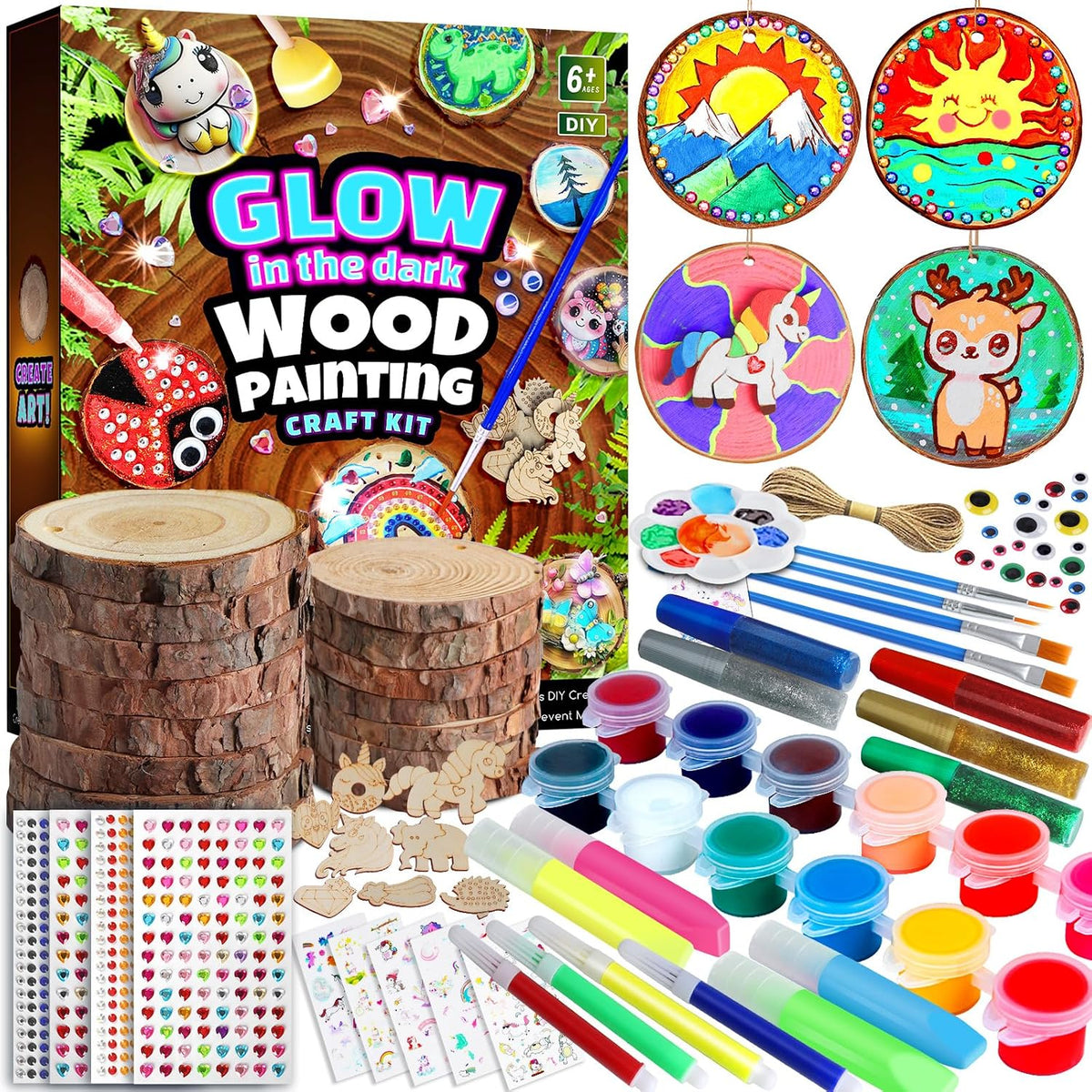EPUMP Glow in the Dark Wooden Painting Kit for Kids - Wooden Painting Kit - HighEnd