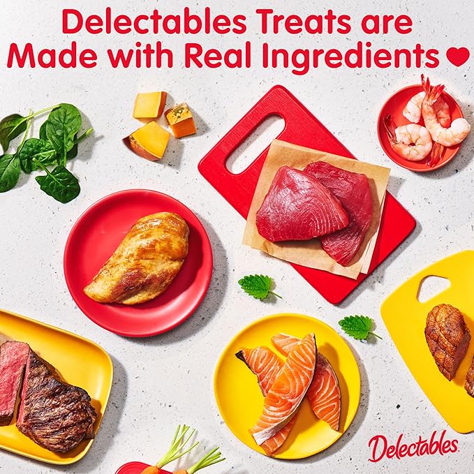 Delectables Squeeze Up Kitten Variety Pack, Creamy Squeezable Puree, Lickable Wet Cat Treats, Grain Free, No Added Fillers, No by-Products, No Added Preservatives, 0.5 Ounces Tube, 20 Tubes Total