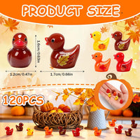 JUNEBRUSHS 50 Pcs Mini Pumpkins Fake Pumpkins Artificial Pumpkins - Autumn Duck Style - image 3