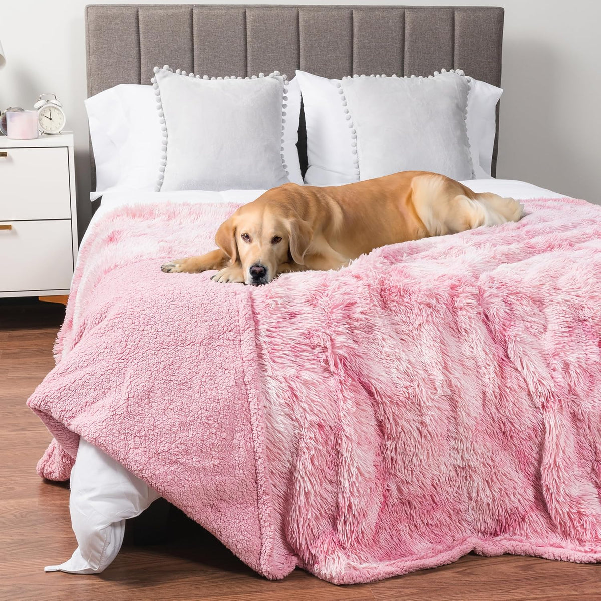 PetAmi Waterproof Dog Blanket for Couch Protector Pet Throw - Tie-dye Pink / X-large (60x80)