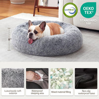 Donut Dog Bed Medium Size Dog, Round Cat Beds for Small Dogs – Essentials for Dogs - Grey / 24"L x 24"W x 8"Th - image 2