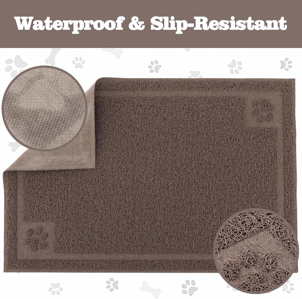 Darkyazi Pet Feeding Mat Large for Dogs and Cats - Coffee - image 3