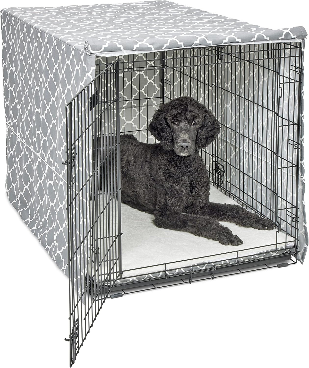 MidWest Homes for Pets Small Dog Crate Cover Featuring Teflon Fabric - Designer Gray / 48 Inch