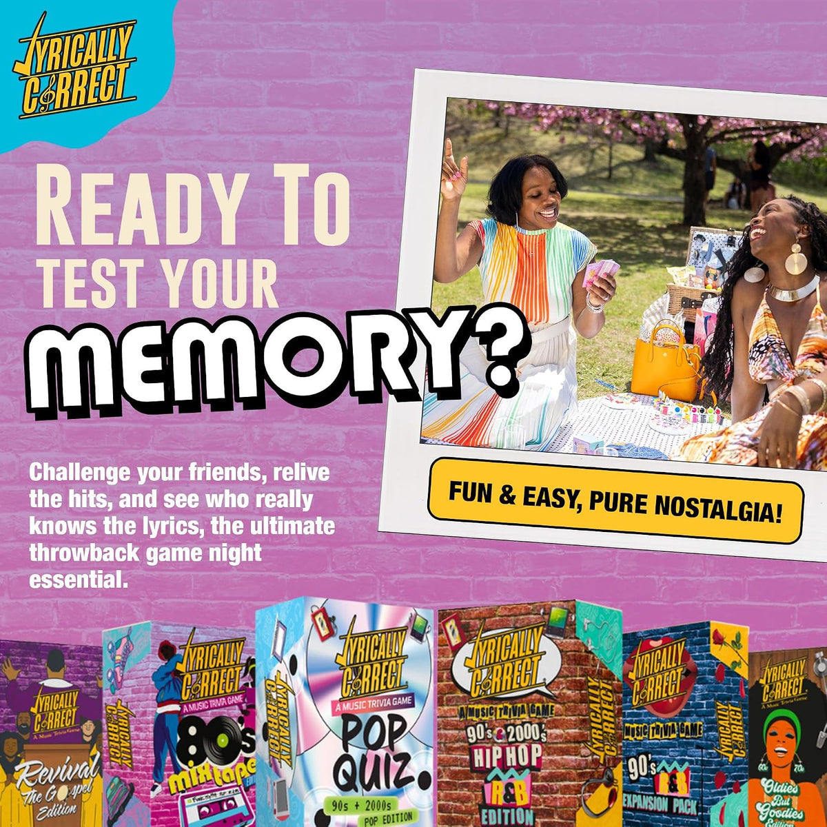 Lyrically Correct 90s and 2000s hip-hop and R&B music trivia card game box and cards - view 23