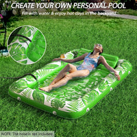 Inflatable Tanning Pool Lounger Float - Green / Large - image 2