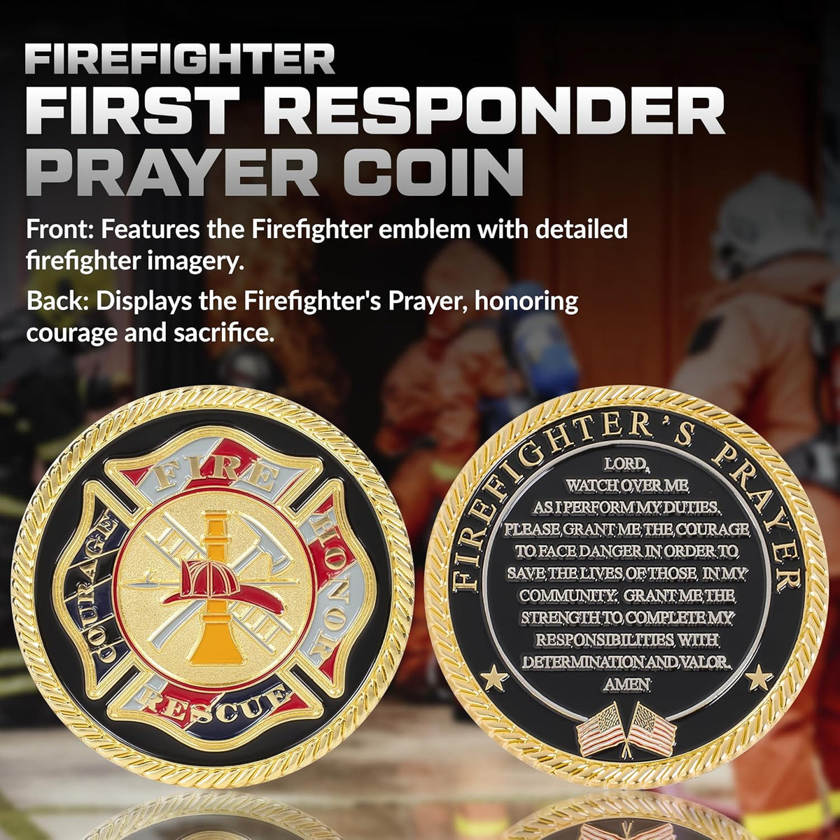 Military Gift Shop Air Force Armed Forces Prayer Coin - Fire - image 3