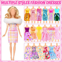 BYMORE 12 Set Doll Clothes Kit, Include Fashion Dresses - image 4