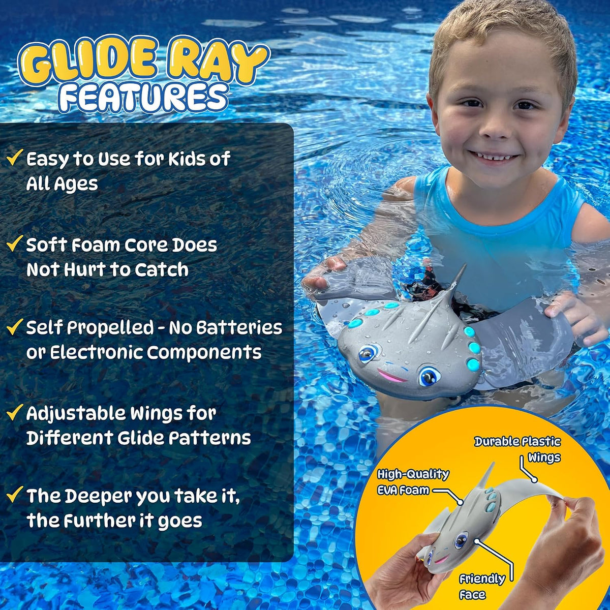 Swimming Pool Toys for Kids: Stingray Pool Torpedo Swim Toy - image 4