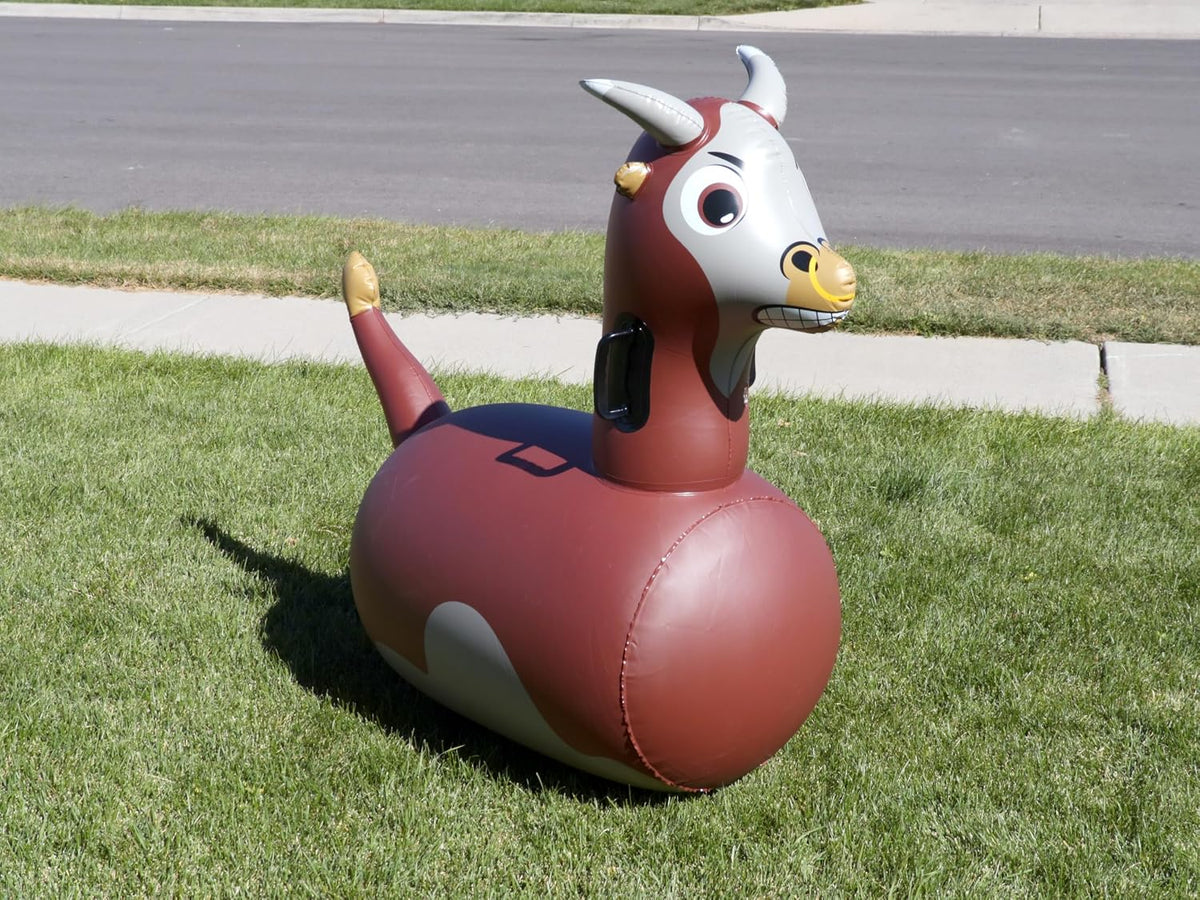 Hearthsong Hop N Go Inflatable Unicorn Riding Bouncy Hopping Toys - Bull / 2 Pack - image 3