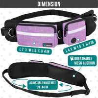 PetAmi Hands Free Dog Leash with Waist Running Belt Bag, Single – Essentials for Dogs - 2 Leashes / Purple - image 2