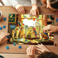 Halloween Puzzle 500 Piece with Lettered for Adults Gift - 500piece - Kitten & Parrot - 23x15" / Retired Models - image 4