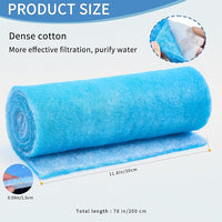12" x 78" Aquarium Filter Sponge Fish Tank Pond Filter Media Filters Pad for Fish Tank,Filter Freshwater, Saltwater Aquariums, Reusable Fish Pond Filter Material, 0.59" Thick,Blue