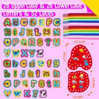 SpriteGru 9 Pieces Kids Lacing Cards - 52 Uppercase & Lowercase Letters - image 2