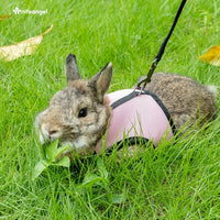 Niteangel Adjustable Soft Harness with Elastic Leash for Rabbits – Essentials for Small Pets - M / Pink - image 2