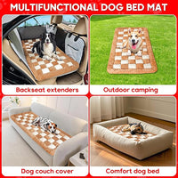 Dog Car Bed Mat, Non-Slip Backseat Extender Pet Blanket, Plaid Dog Bed for SUVs, Sedans & Trucks, Chew-Resistant Travel Pad for Dogs, Easy Clean & Scratch-Proof & Comfort (50"x24.6")