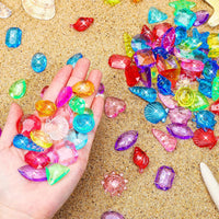 MARFOREVER 150 colorful acrylic pirate treasure gems with gunny bag - view 15
