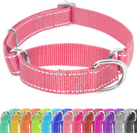 Martingale Dog Collar, Adjustable No Buckle Slip Collar, XS - A1-Pink / X-Small(Length:9-12'', Width:5/8'')