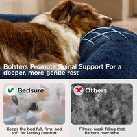 Bedsure SupportMax Calming Dog Beds Large Sized Dog Washable Pet Bed - Navy / M(30x30x7) - image 2