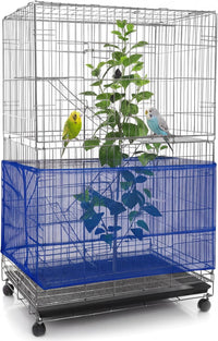 Bird Cage Net Cover Seed Catcher - Blue / 118 x 15 Inch/ 300 x 37 cm