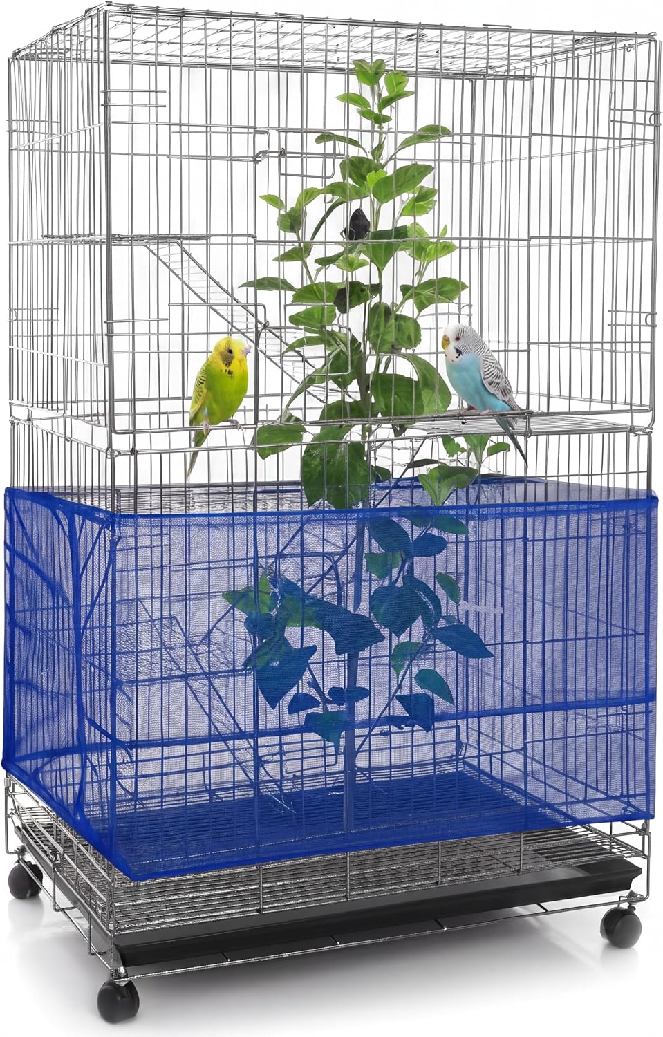 Bird Cage Net Cover Seed Catcher - Blue / 118 x 15 Inch/ 300 x 37 cm