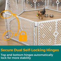 MyPet North States Petyard Plus: 3 Ft. Wide Folding Dog Playpen - 8-Panel / Paw Print Design / Light Gray - image 4