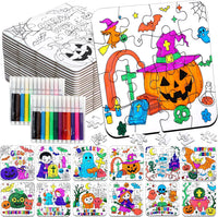 MUOUAKATE Christian Halloween crafts for kids, 24 blank coloring puzzle sets - view 10