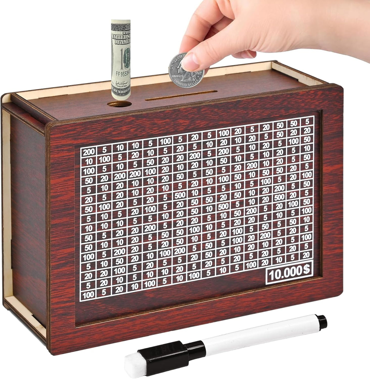 10000 Savings Challenge Box - Coffee