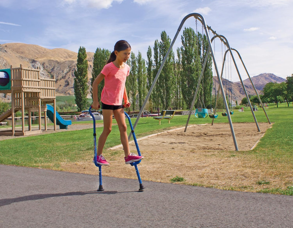 Geospace Walkaroo Wee red adjustable steel balance stilts for kids with padded underarm foam - view 2