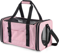 Soft Sided Carrier for Small Medium Cats Dogs - 19.3"L x 11.3"W x 11.3"H / New-Pink - image 4