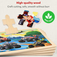 SYNARRY Large Unicorn Princess Fairy Wooden Puzzles for Kids Ages 4-6 – Fun for Kids & Family - Vehicle - image 4