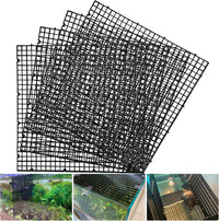 Adjustable Platic Grip Panel Aquarium Fish Tank Divider Filter Bottom - 4pcs 11.8X11.8Inch with 0.35Inch hole / Black