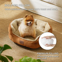 Bedsure Small Dog Bed Washable, Round Cat Beds for Indoor Cats - 25"L x 21"W x 8"Th / Terracotta - image 3