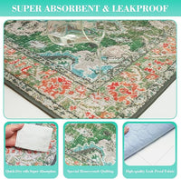 Non-Slip Dog Washable Pee Pad Extra Large 72" x 72", Boho Rusable Pee Pad for Dogs, Pet Training Pad for Playpen Mat, Waterproof Dog Pad Washable for Puppy Playpen, Whelping Pad, Dog Playpen Indoor