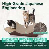 Necoichi Cardboard Cat Scratcher Bed for Indoor Cats - Large / Dark Cherry - image 3