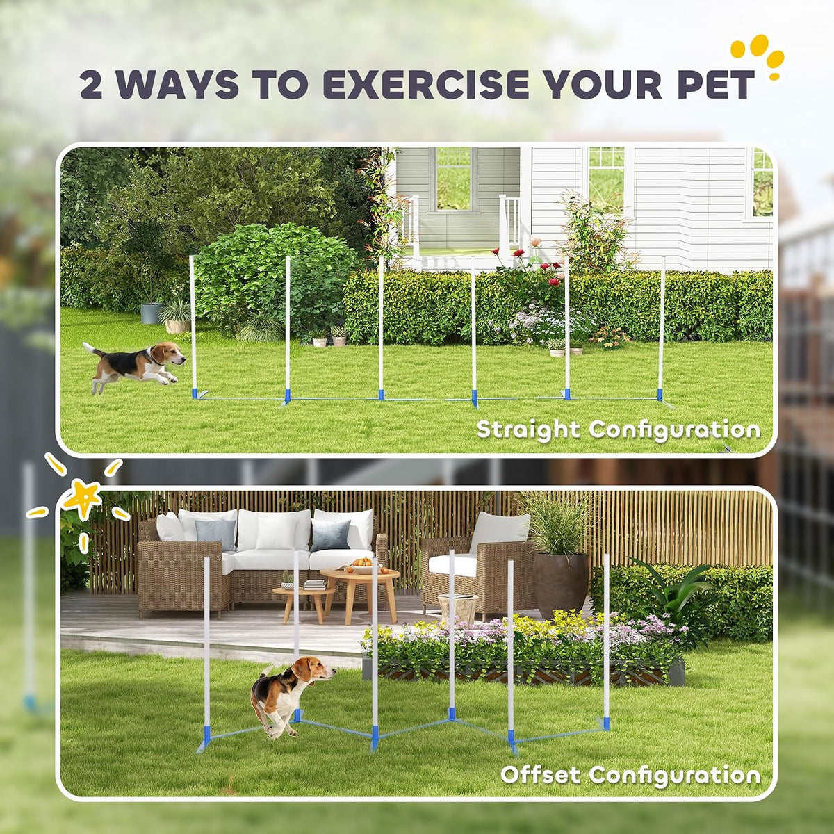 PawHut Dog Agility Training Equipment Set with Weave Poles Carry Bag - image 4