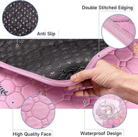 Sunheir 2 Pack Washable Guinea Pig Pee Pads, 24" x 48" Waterproof Reusable Guinea Pig Cage Liners, Absorbent Bedding Training Mat for Small Animal Guinea Pigs Rabbit Bunny Hamster - Pink
