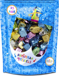 The Dreidel Company multicolored metallic plastic Hanukkah dreidels with English transliteration - view 11