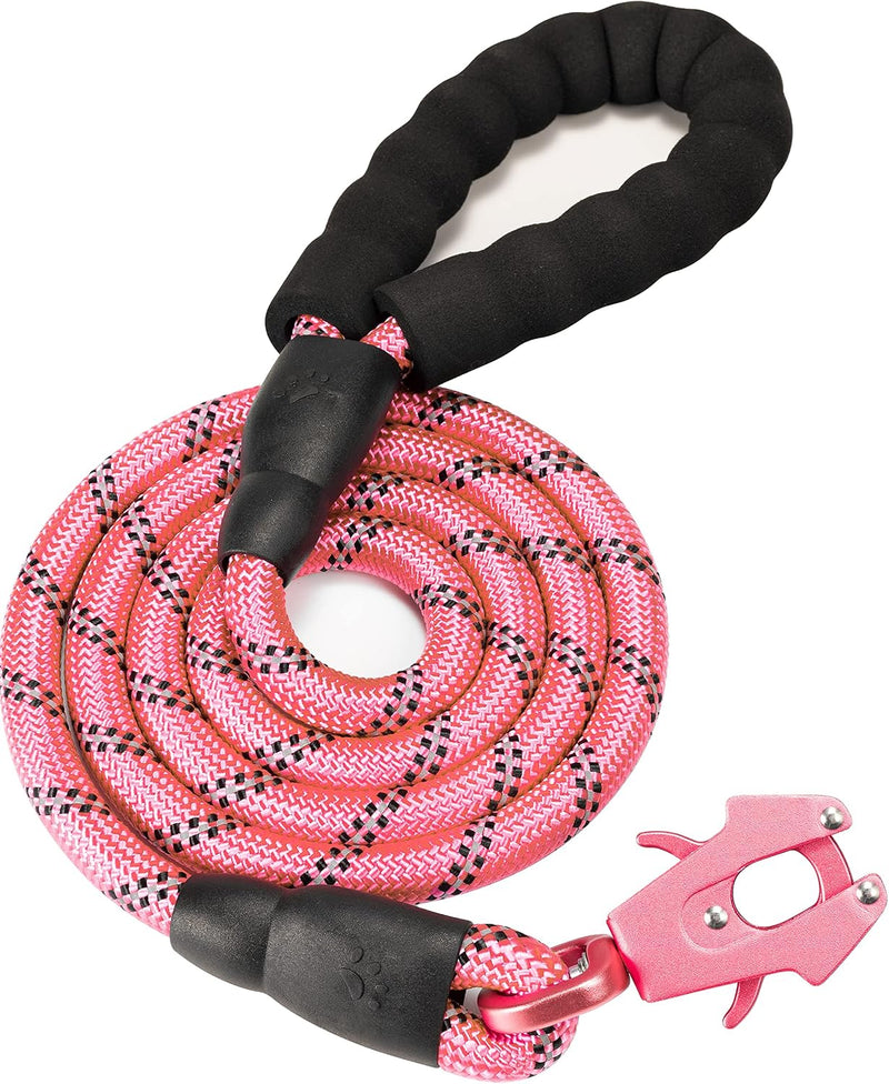 Heavy Duty Dog Leash with Frog Clip for Small Medium and Large Dogs – Essentials for Dogs - Pink / 1/2'' x 5 FT (18~120 lbs.)