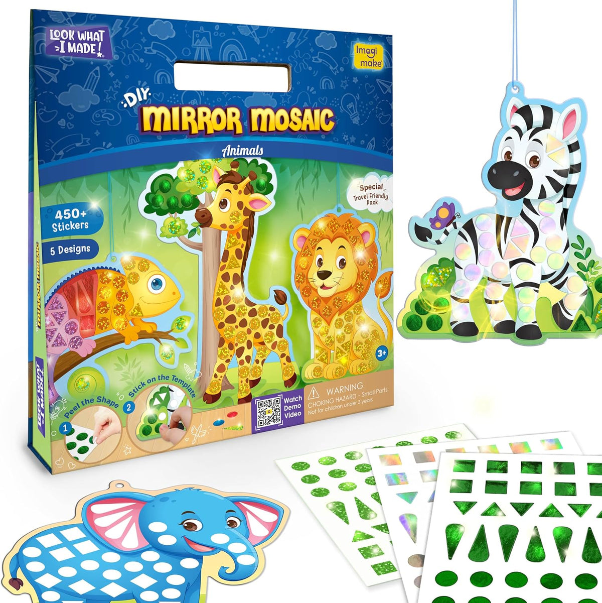 Imagimake Mirror Mosaic, Princess & Unicorn, 10 Templates - 7. Animals