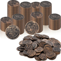 Chivao plastic gold coins, 300 shiny embossed pirate treasure coins