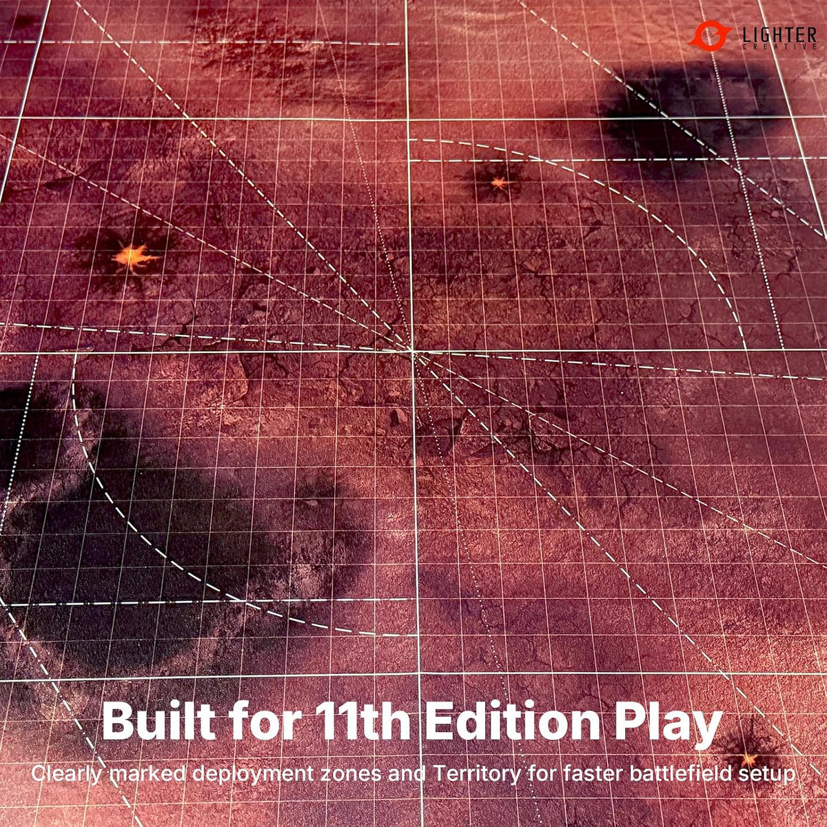 Lighter Creative 44 x 60 gridded WH40K battle mat, Iron Underhive print - view 19